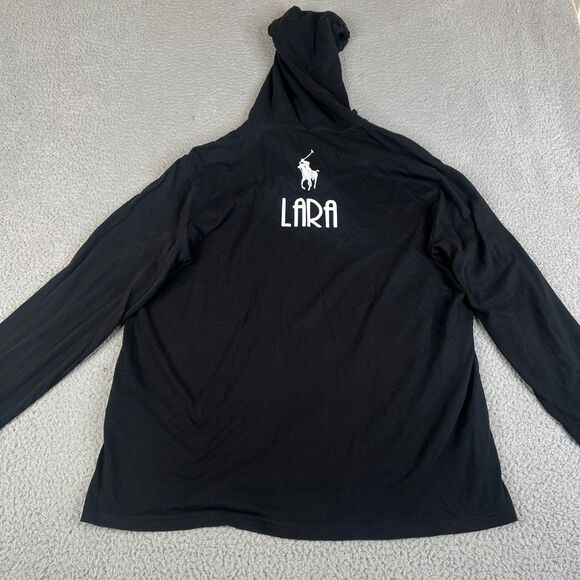 Polo Ralph Lauren Polo Bear Hoodie Mens L Black Knit Sweatshirt 2 Sided Sweater - Picture 2 of 9